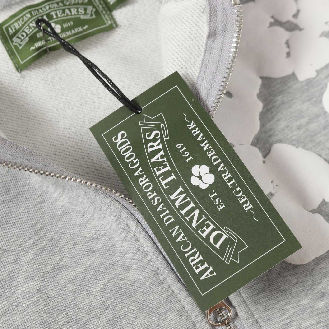 Denim Tears Cotton Wreath Zip Hoodie Grey - EUR FASHION