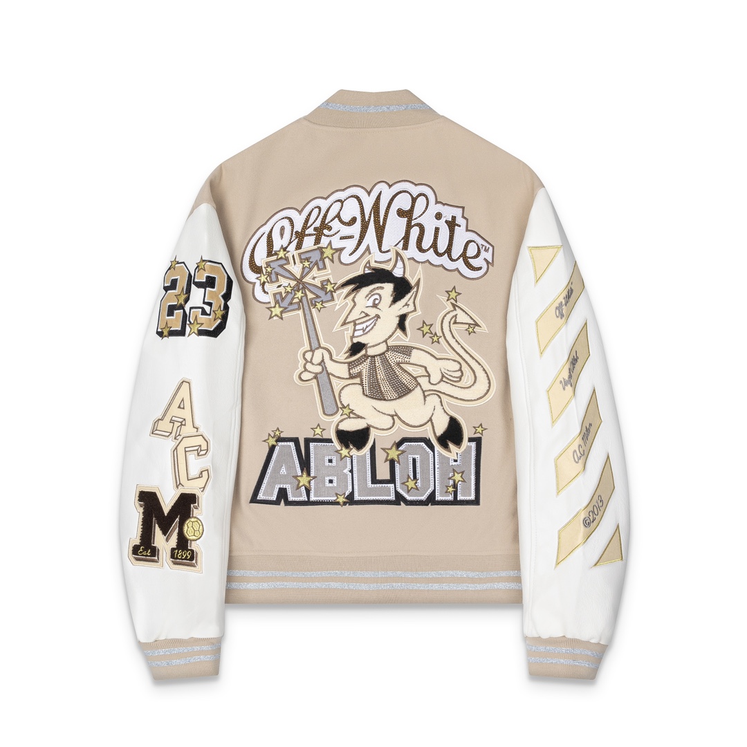 Off-White AC Milan Patch Varsity Jacket - EUR FASHION