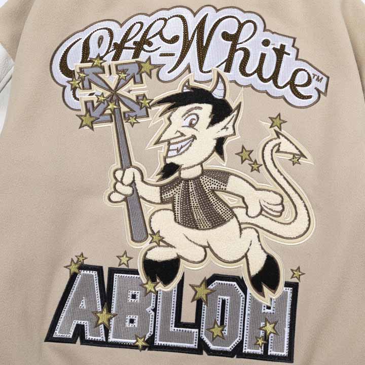 Off-White AC Milan Patch Varsity Jacket - EUR FASHION