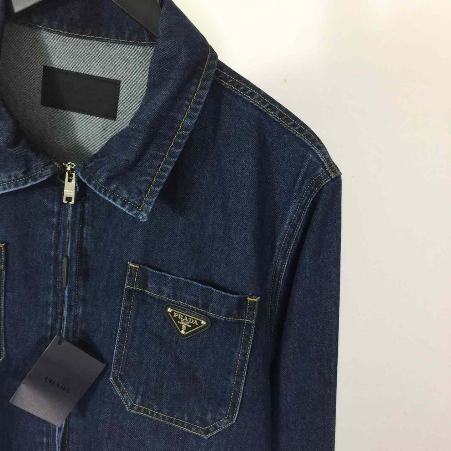 Prada Light Denim Zipper Jacket - EUR FASHION
