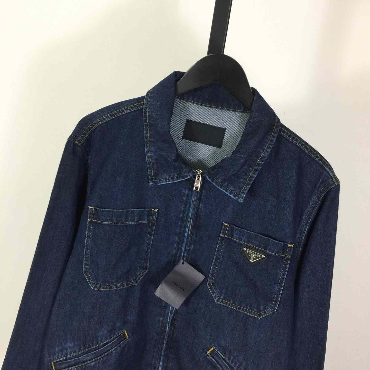Prada Light Denim Zipper Jacket - EUR FASHION