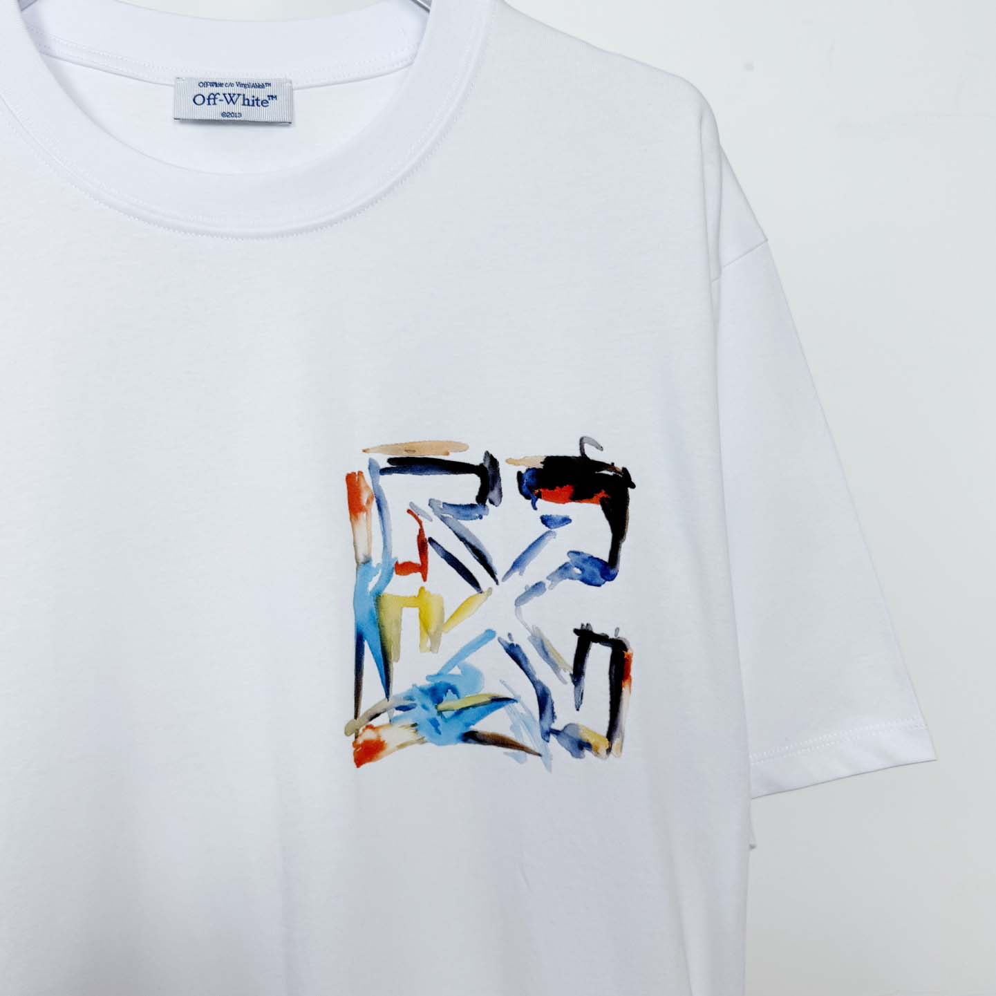Off-White Boys Watercolour T-Shirt In White - EUR FASHION