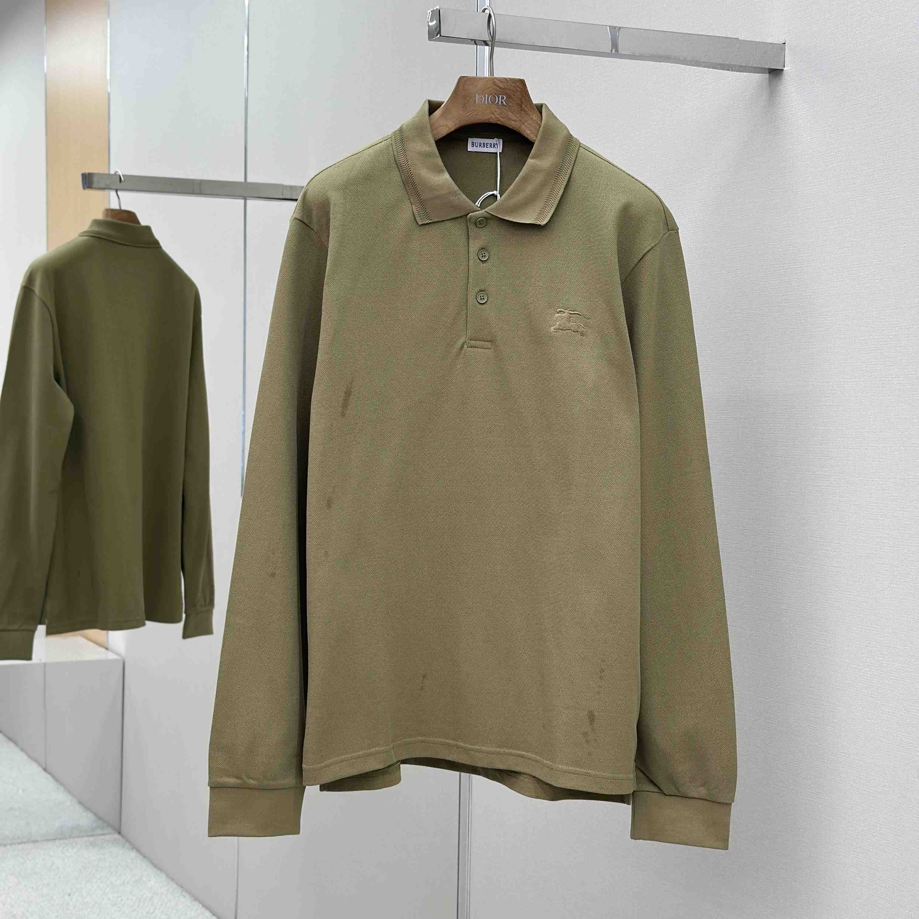 Burberry Long-sleeve Cotton Polo Shirt - EUR FASHION
