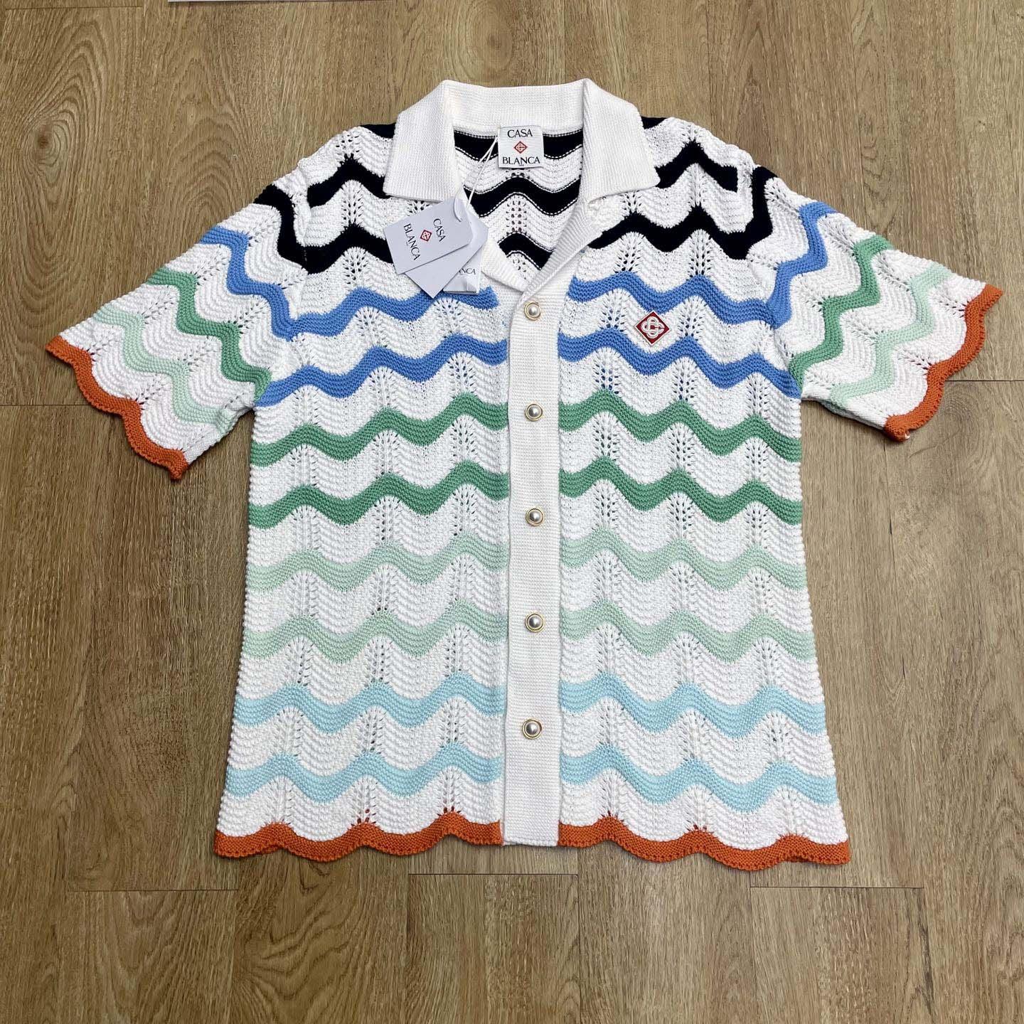 Casablanca Gradient Wave Crochet Shirt   D0107 - EUR FASHION