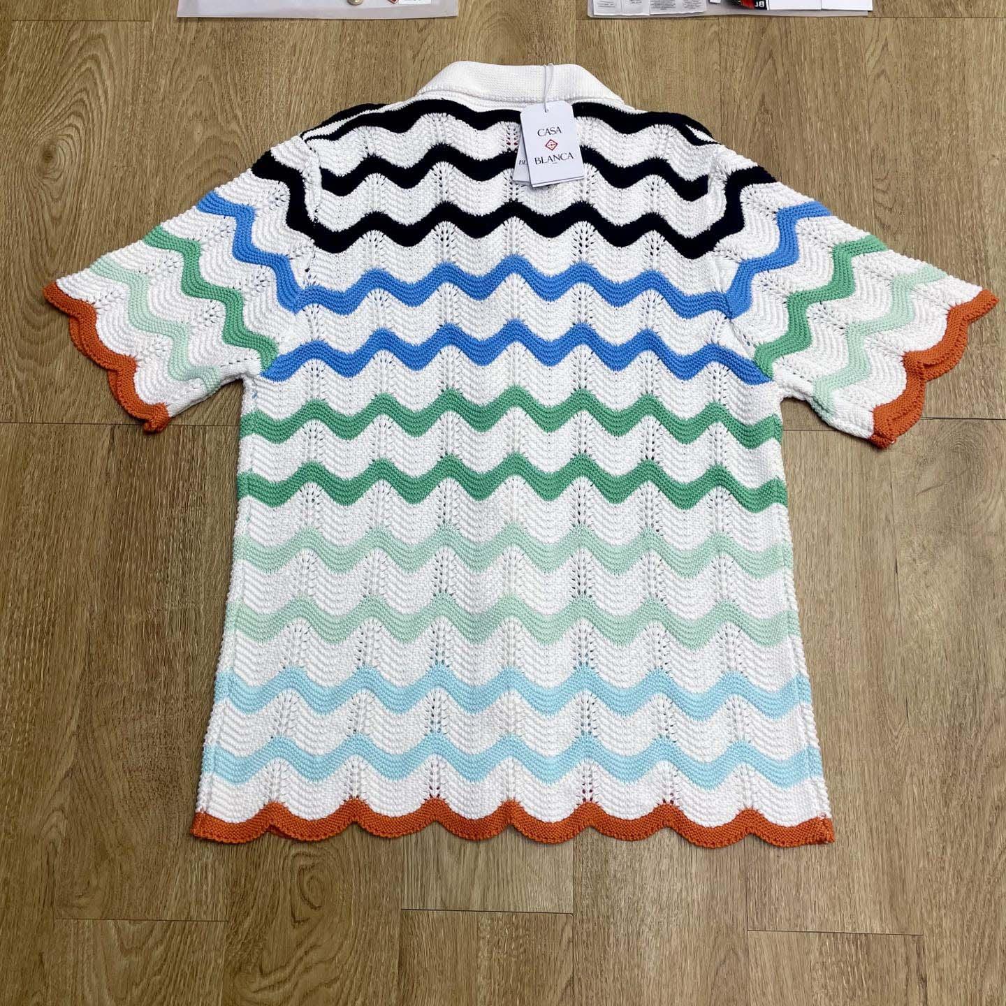 Casablanca Gradient Wave Crochet Shirt   D0107 - EUR FASHION