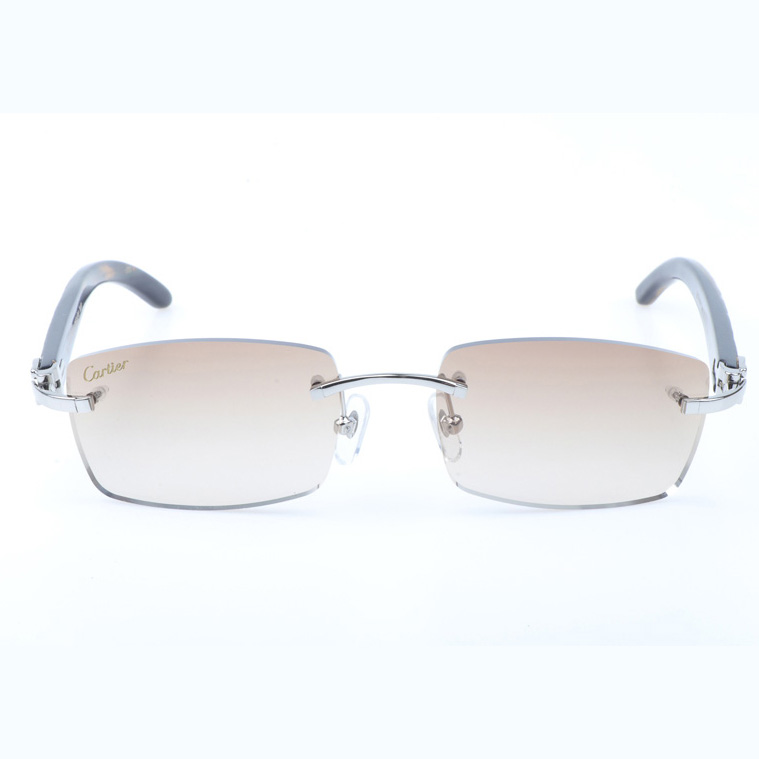 Cartier CT_3524012 Shell Mix Black Buffalo Sunglasses In Silver Brown - EUR FASHION