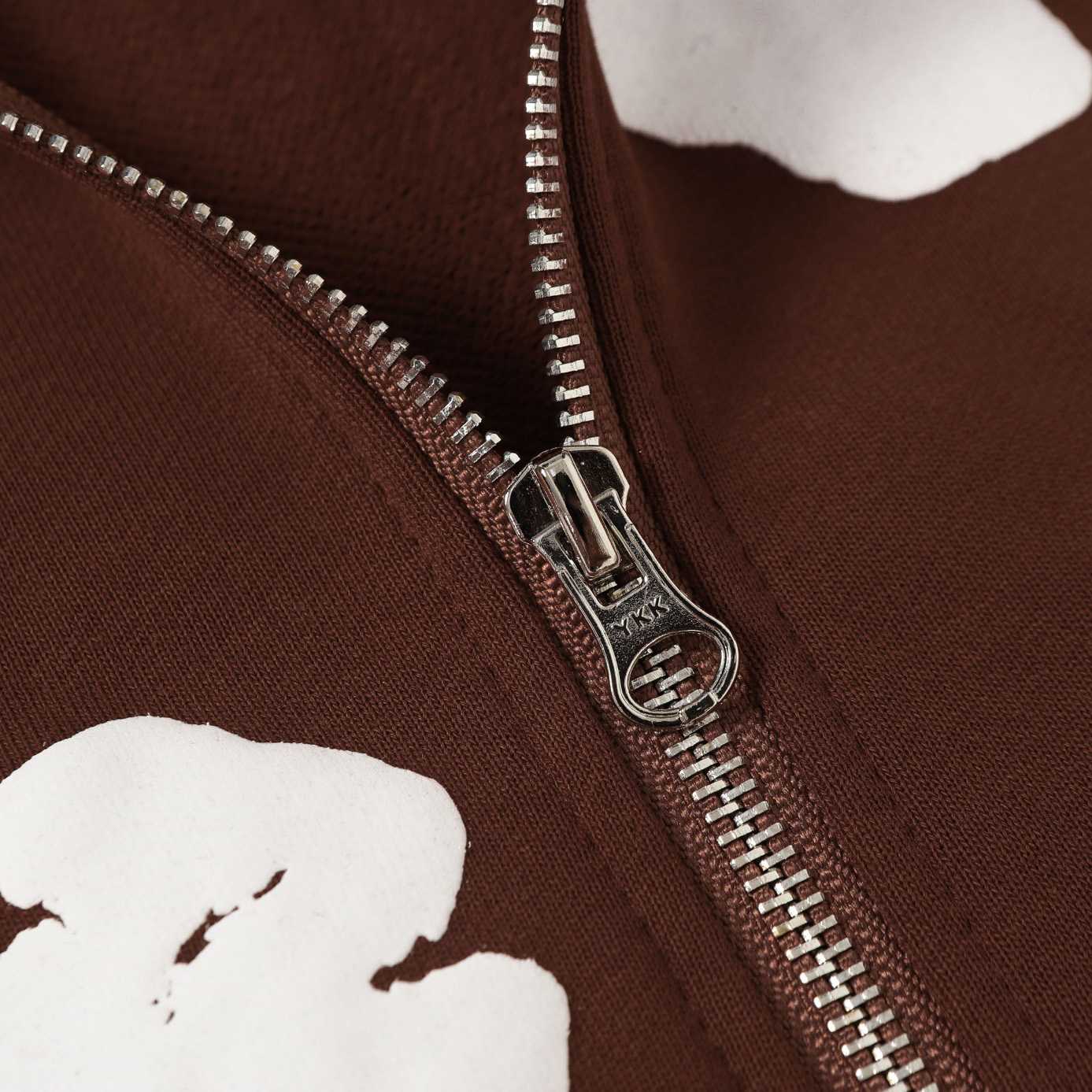 Denim Tears Cotton Wreath Zip Hoodie Brown - EUR FASHION