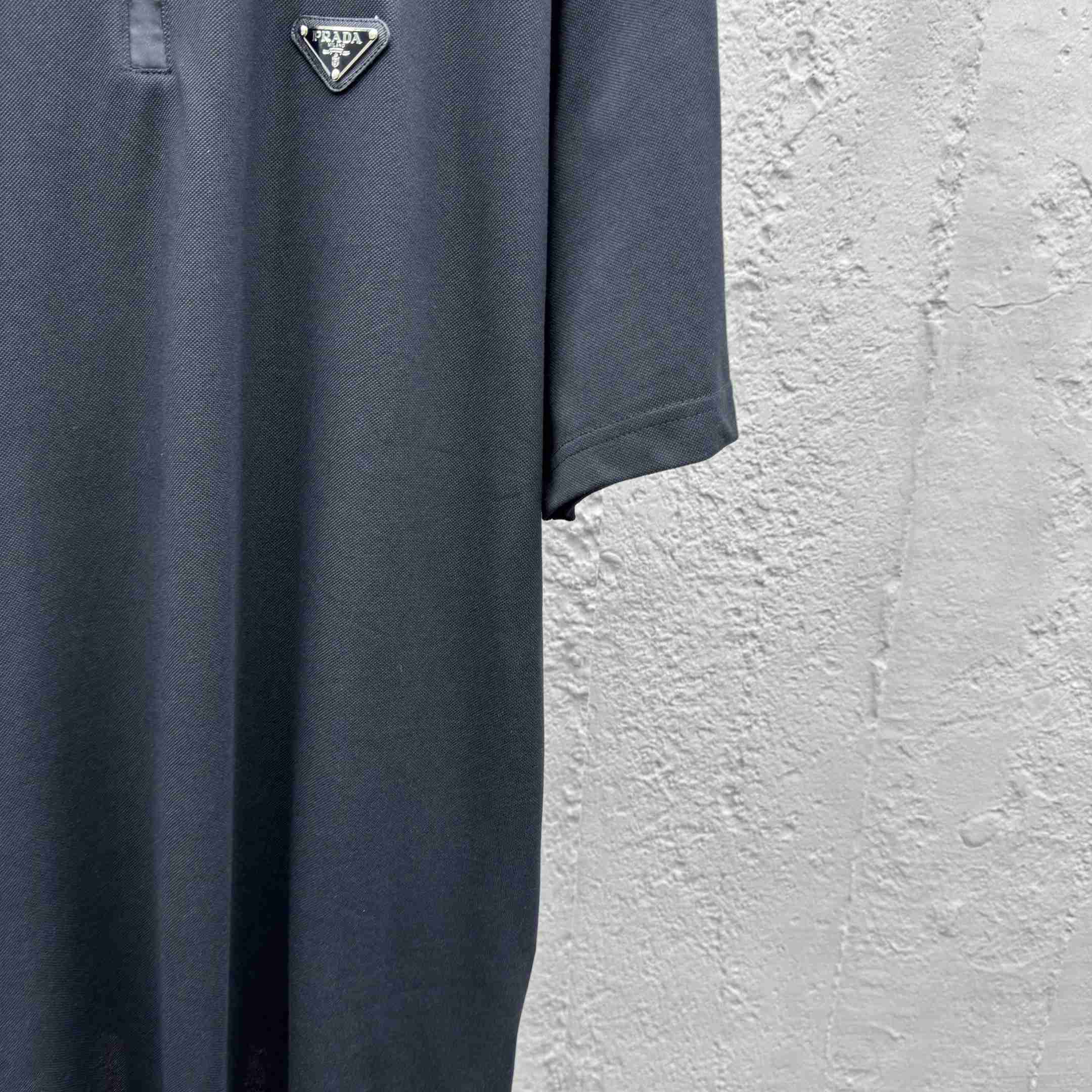 Prada Piqué Polo Shirt With Re-Nylon Details - EUR FASHION