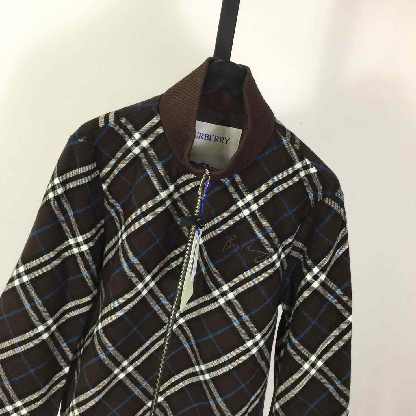 Burberry Check Wool Cashmere Bomber Jacket - EUR FASHION