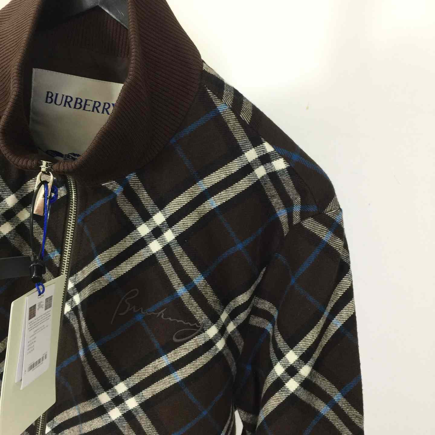 Burberry Check Wool Cashmere Bomber Jacket - EUR FASHION