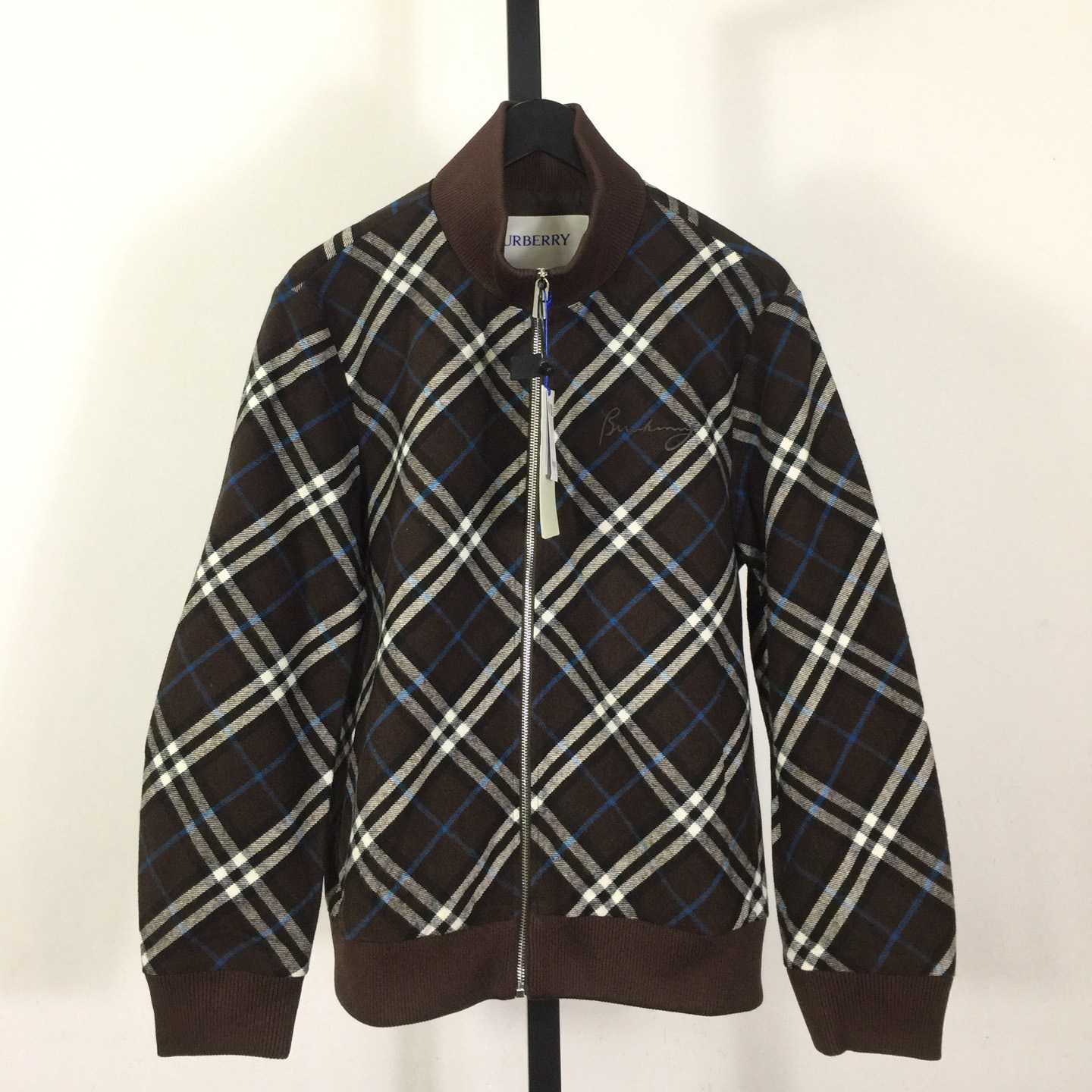 Burberry Check Wool Cashmere Bomber Jacket - EUR FASHION