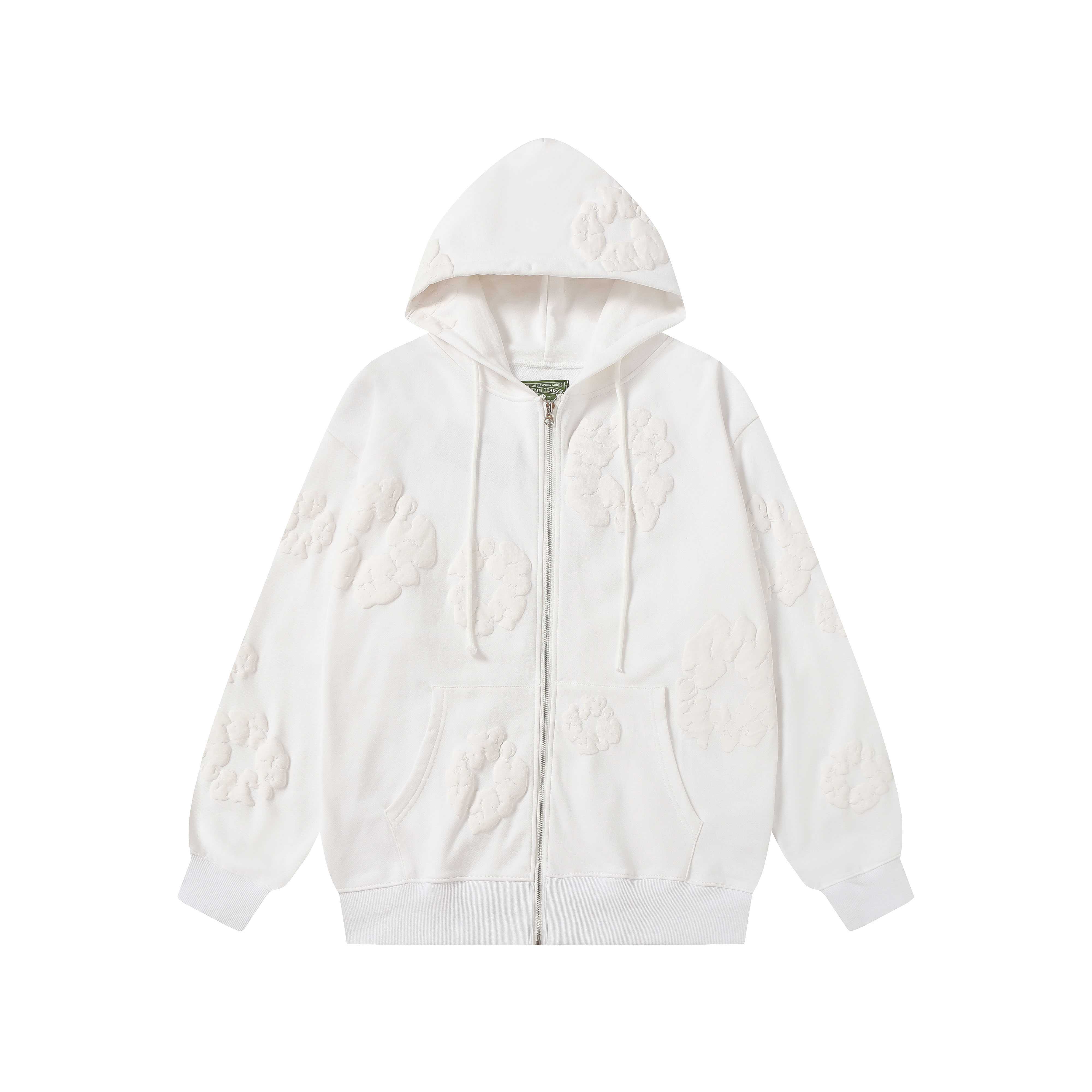 Denim Tears Cotton Wreath Zip Hoodie White - EUR FASHION