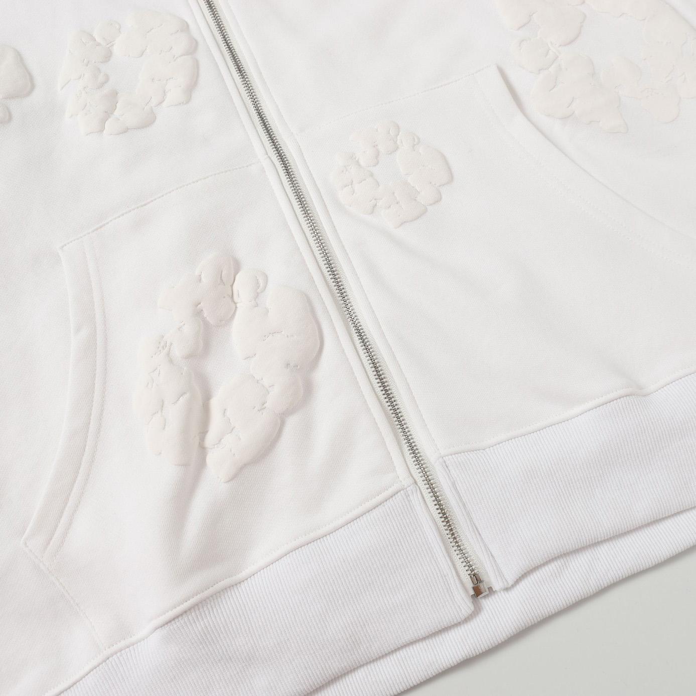 Denim Tears Cotton Wreath Zip Hoodie White - EUR FASHION