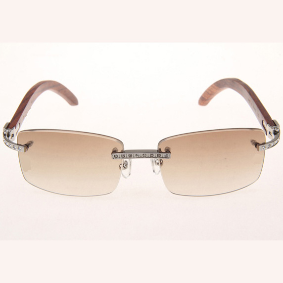Cartier CT_3524012 Diamond Wood Eyeglasses In Silver Brown - EUR FASHION