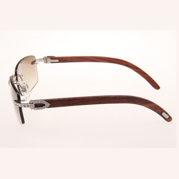 Cartier CT_3524012 Diamond Wood Eyeglasses In Silver Brown - EUR FASHION