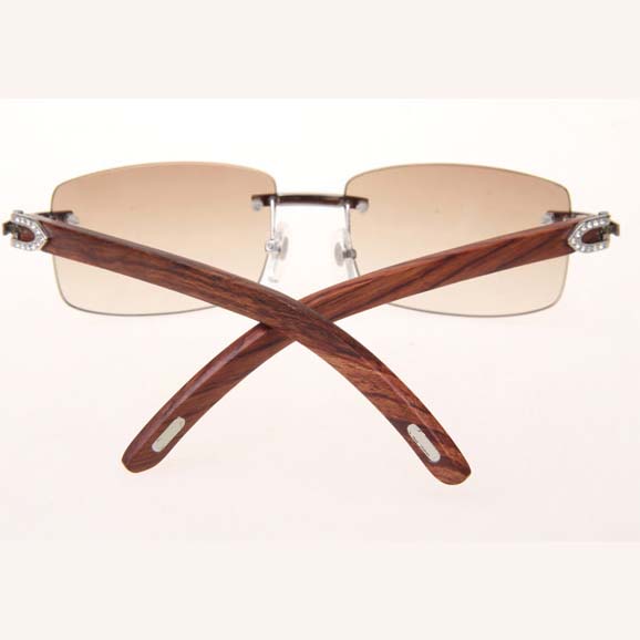 Cartier CT_3524012 Diamond Wood Eyeglasses In Silver Brown - EUR FASHION