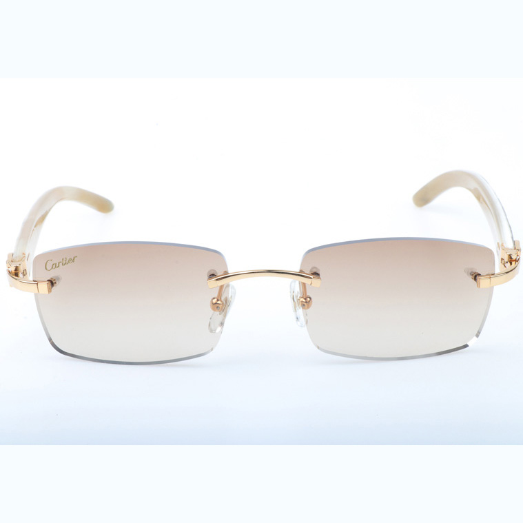 Cartier CT_3524012 Shell Mix White Buffalo Sunglasses In Gold Brown - EUR FASHION