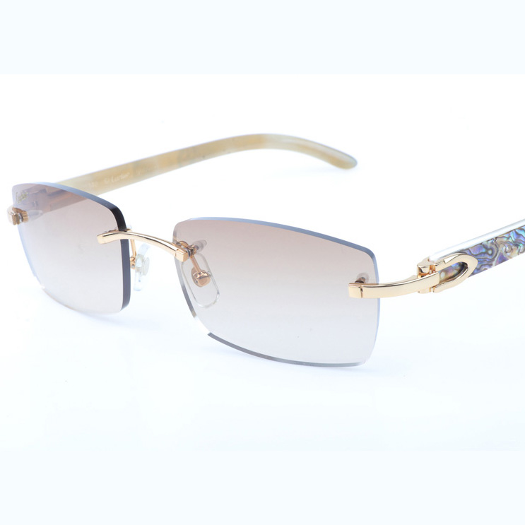 Cartier CT_3524012 Shell Mix White Buffalo Sunglasses In Gold Brown - EUR FASHION