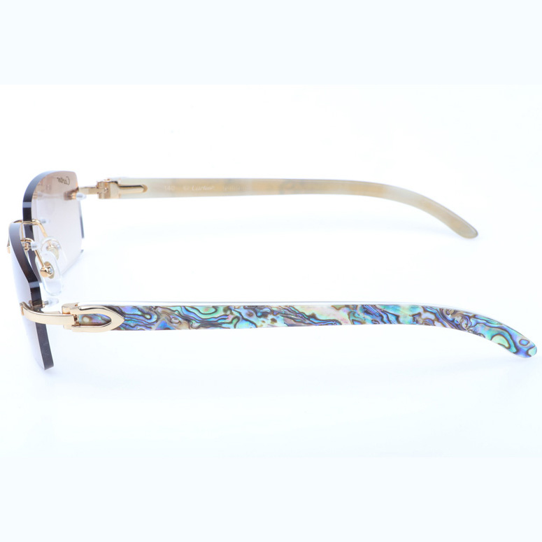 Cartier CT_3524012 Shell Mix White Buffalo Sunglasses In Gold Brown - EUR FASHION