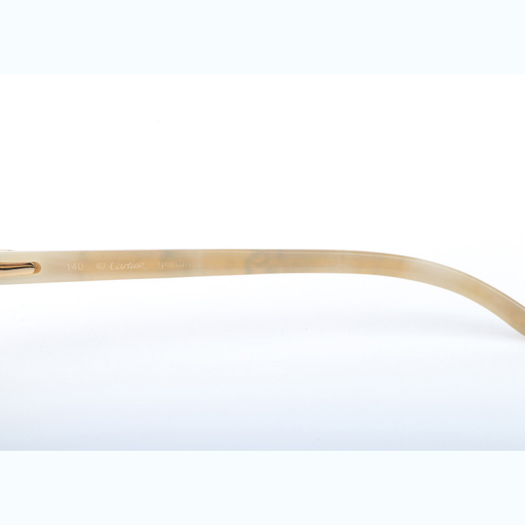Cartier CT_3524012 Shell Mix White Buffalo Sunglasses In Gold Brown - EUR FASHION