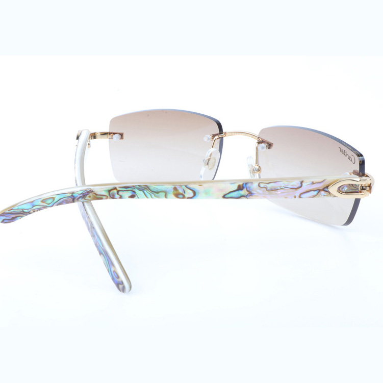 Cartier CT_3524012 Shell Mix White Buffalo Sunglasses In Gold Brown - EUR FASHION