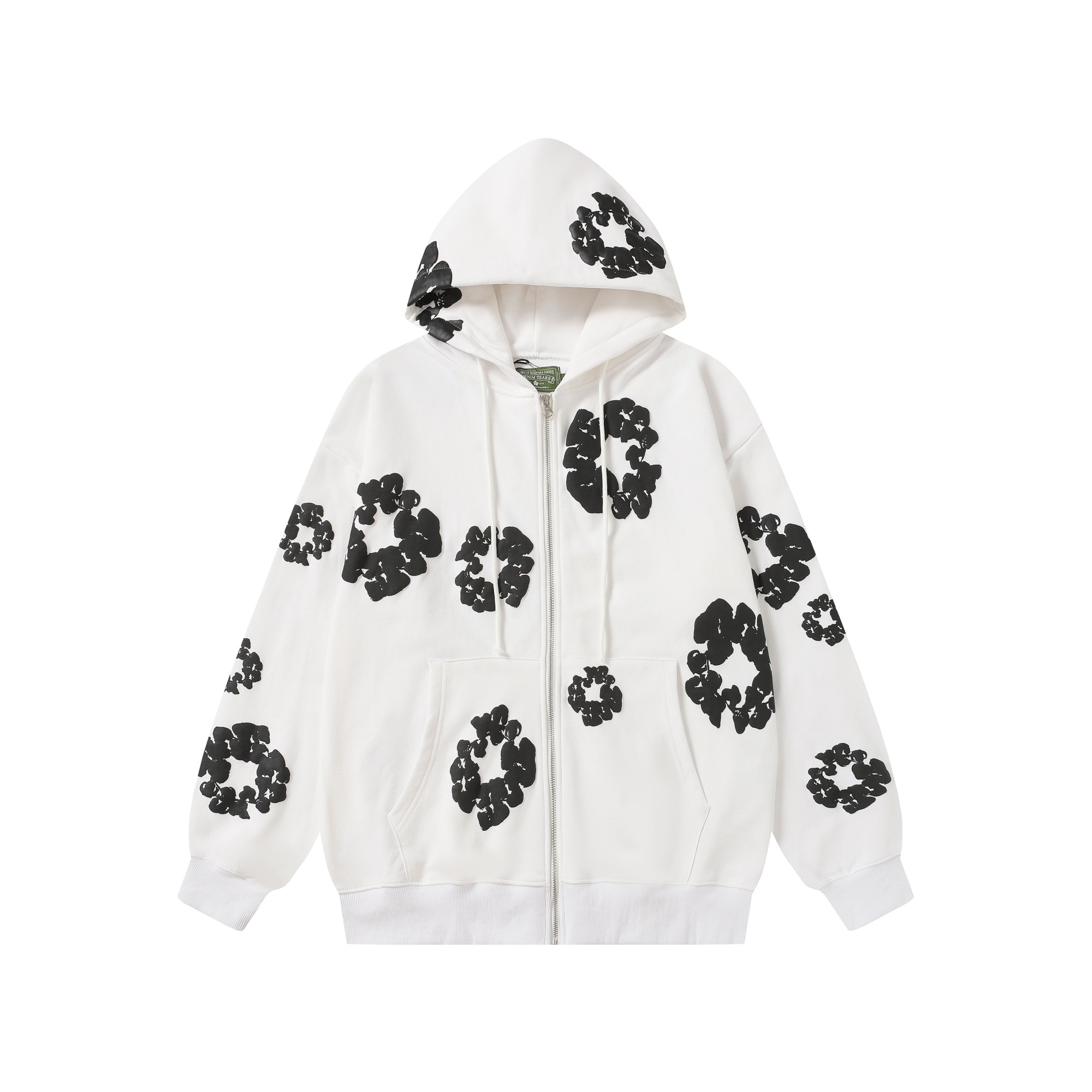 Denim Tears Cotton Wreath Zip Hoodie White - EUR FASHION