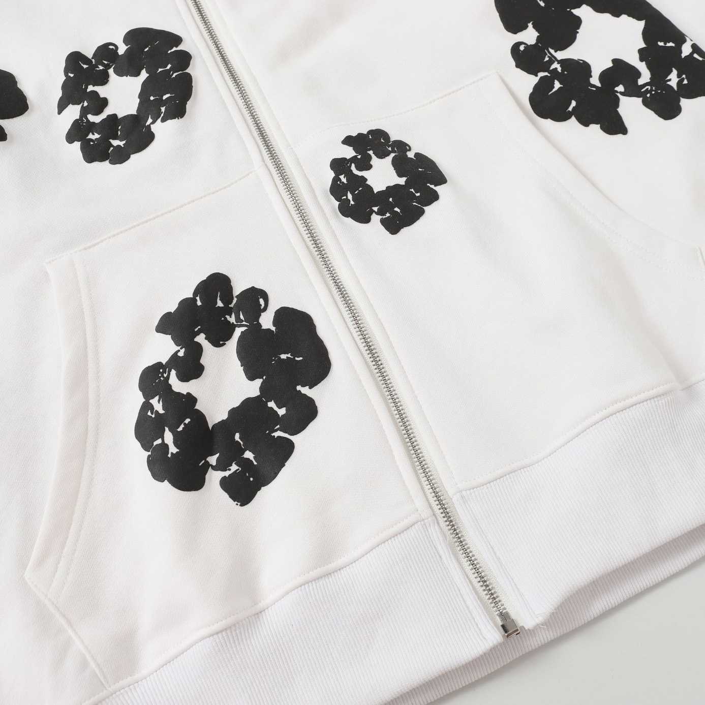 Denim Tears Cotton Wreath Zip Hoodie White - EUR FASHION