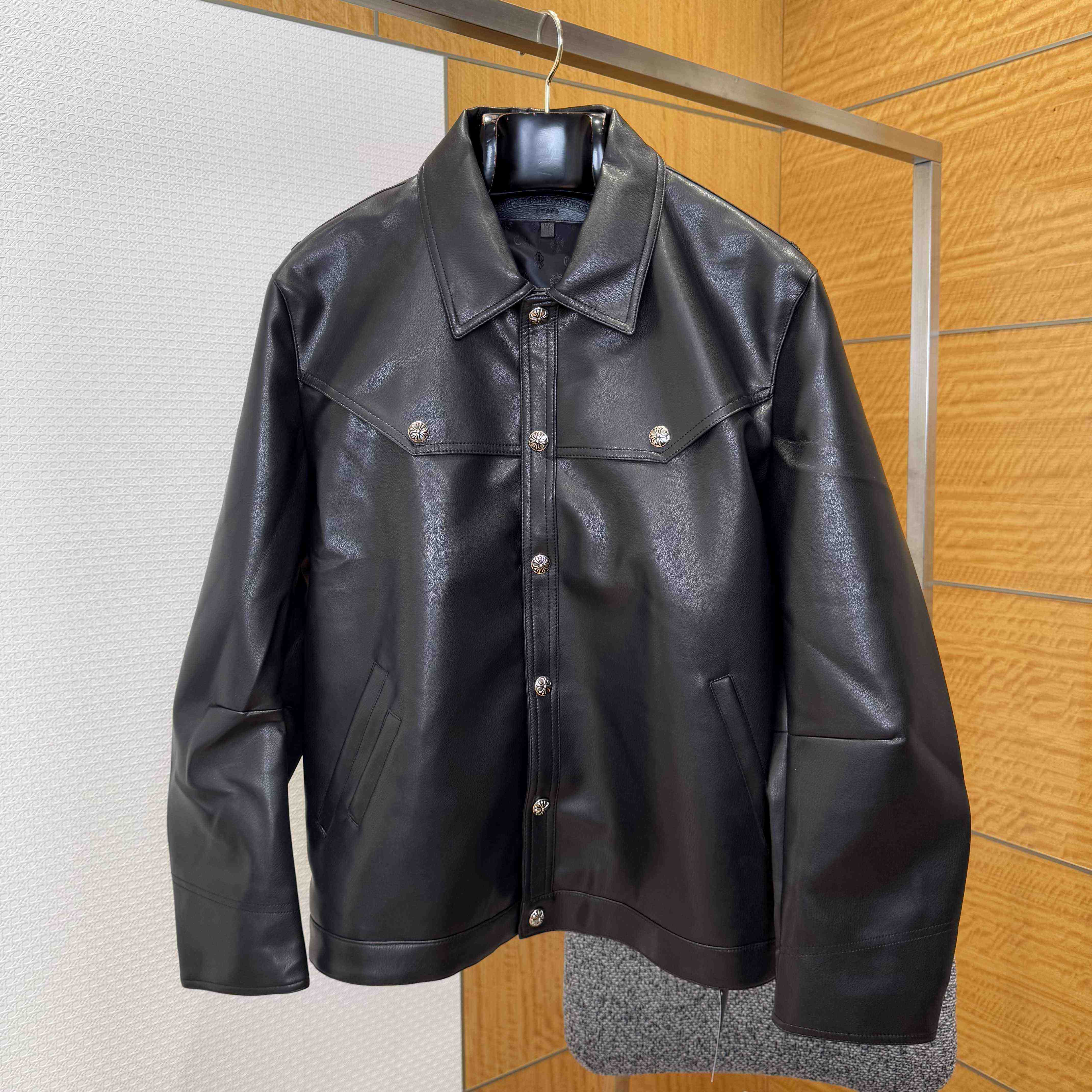 Chrome Hearts Leather Jacket - EUR FASHION