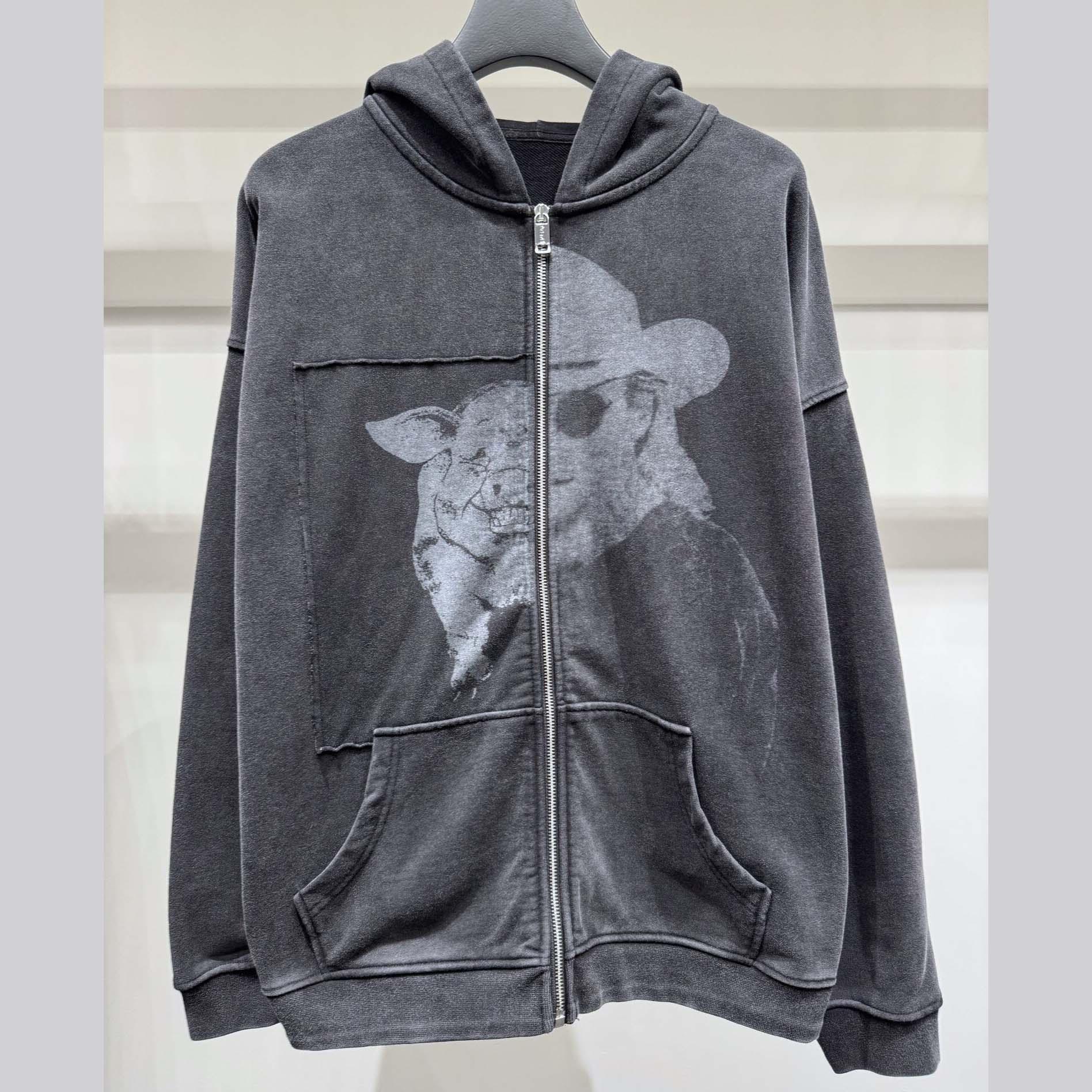 Enfants Riches Deprimes Pig Allen Zip Hoodie  - EUR FASHION