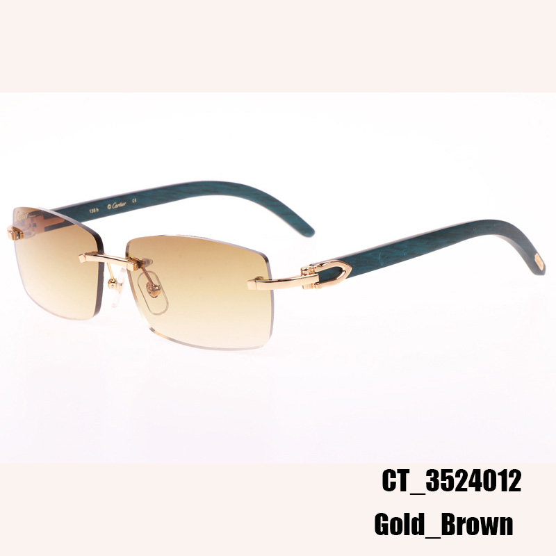 Cartier CT_3524012 Green Wood Sunglasses In Gold Brown - EUR FASHION