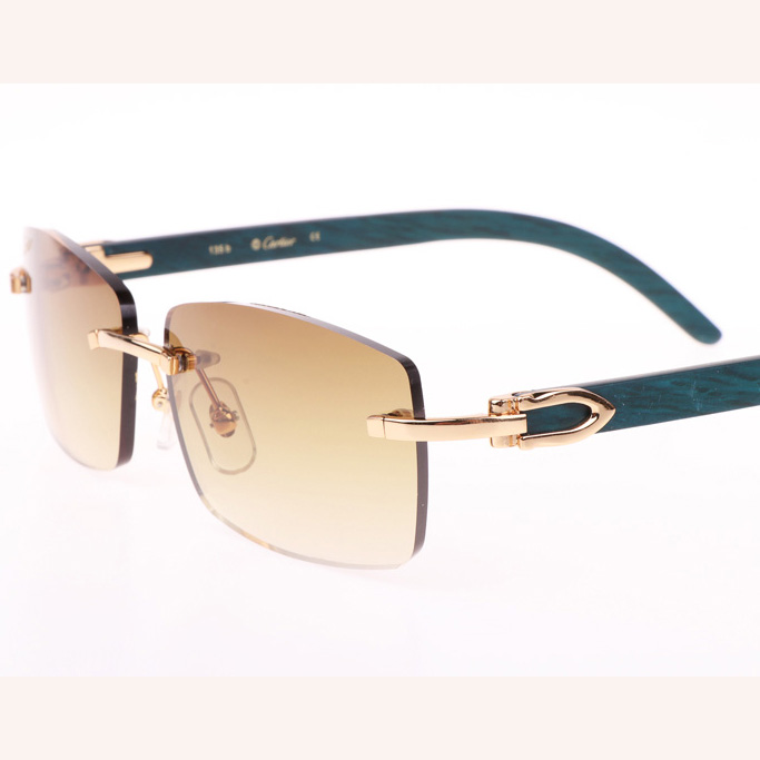 Cartier CT_3524012 Green Wood Sunglasses In Gold Brown - EUR FASHION