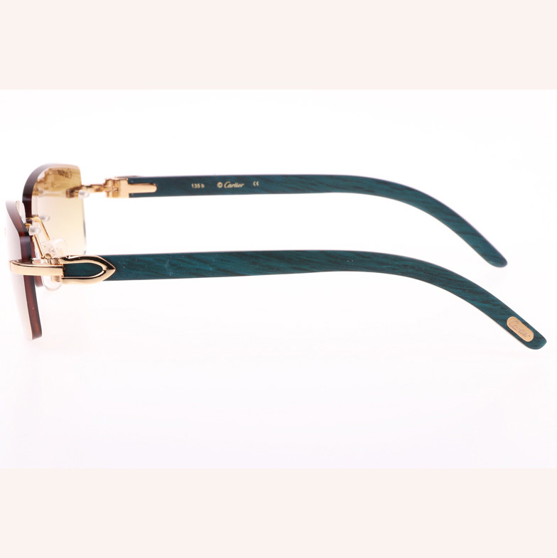 Cartier CT_3524012 Green Wood Sunglasses In Gold Brown - EUR FASHION