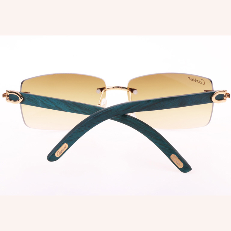 Cartier CT_3524012 Green Wood Sunglasses In Gold Brown - EUR FASHION