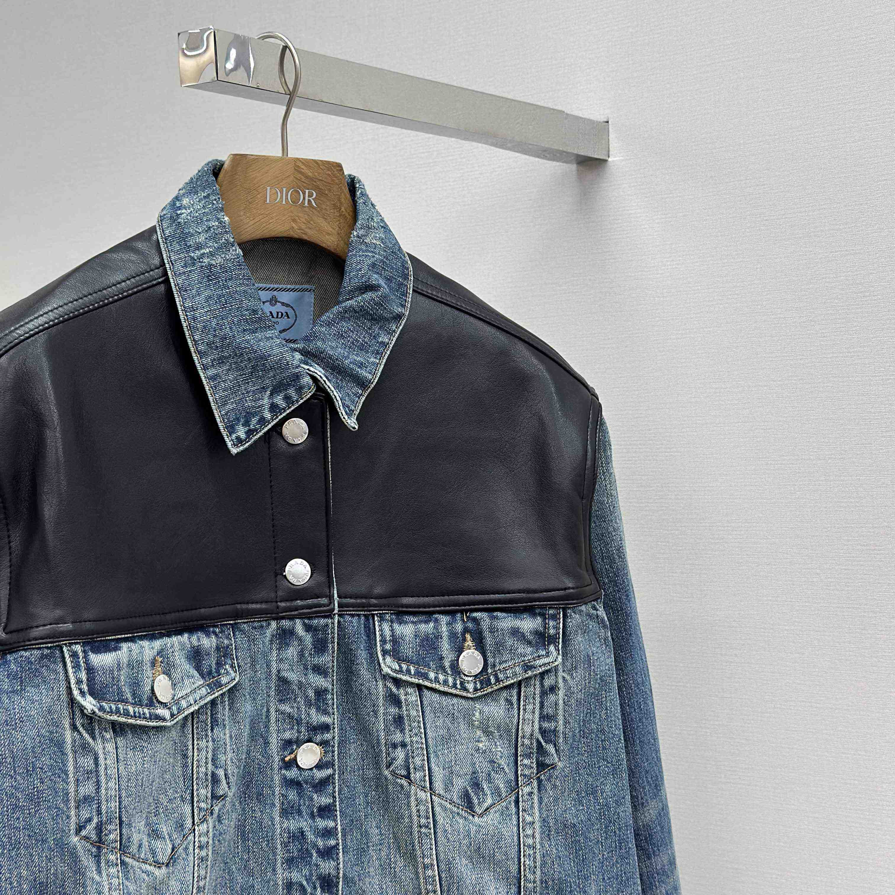 Prada Denim And Leather Jacket - EUR FASHION