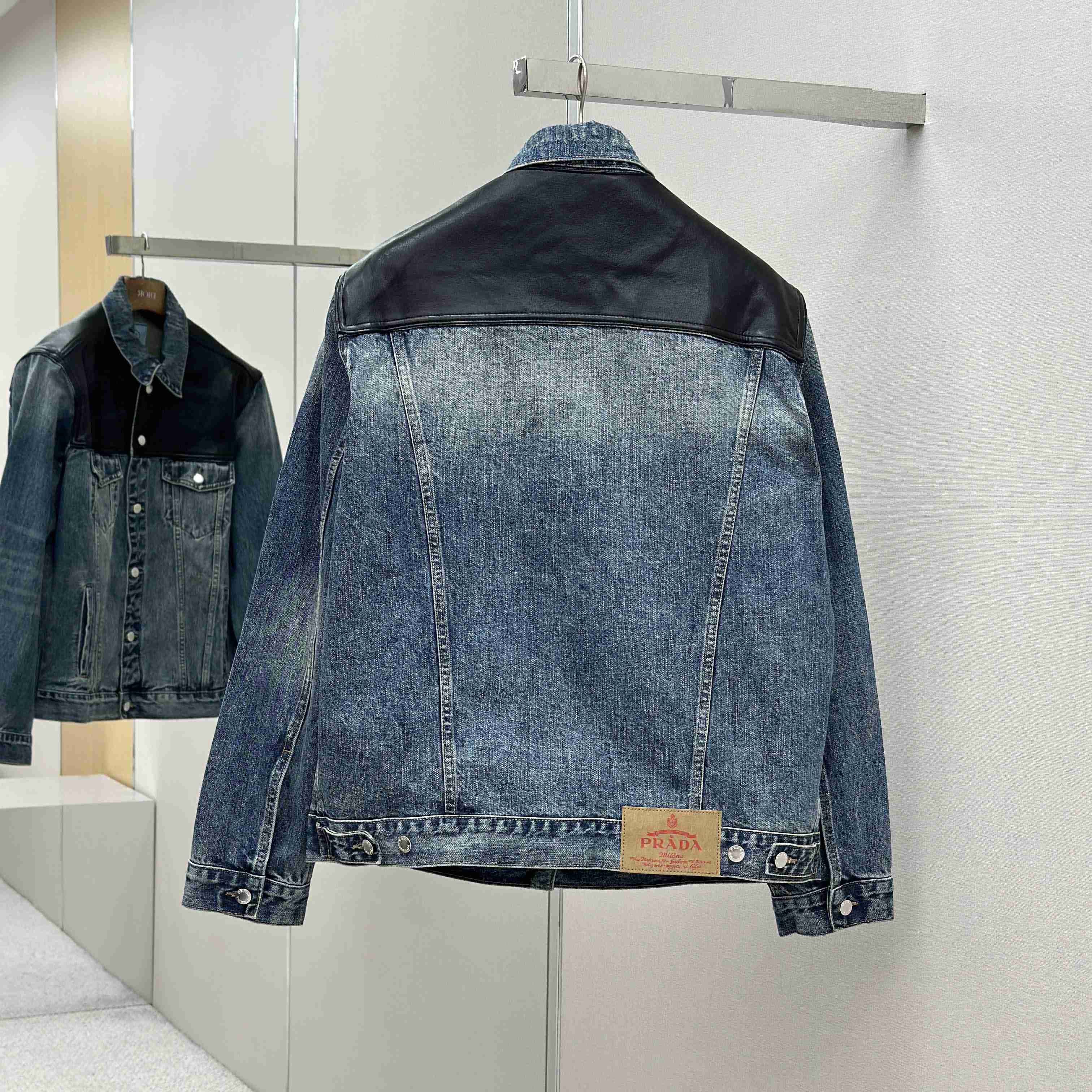 Prada Denim And Leather Jacket - EUR FASHION