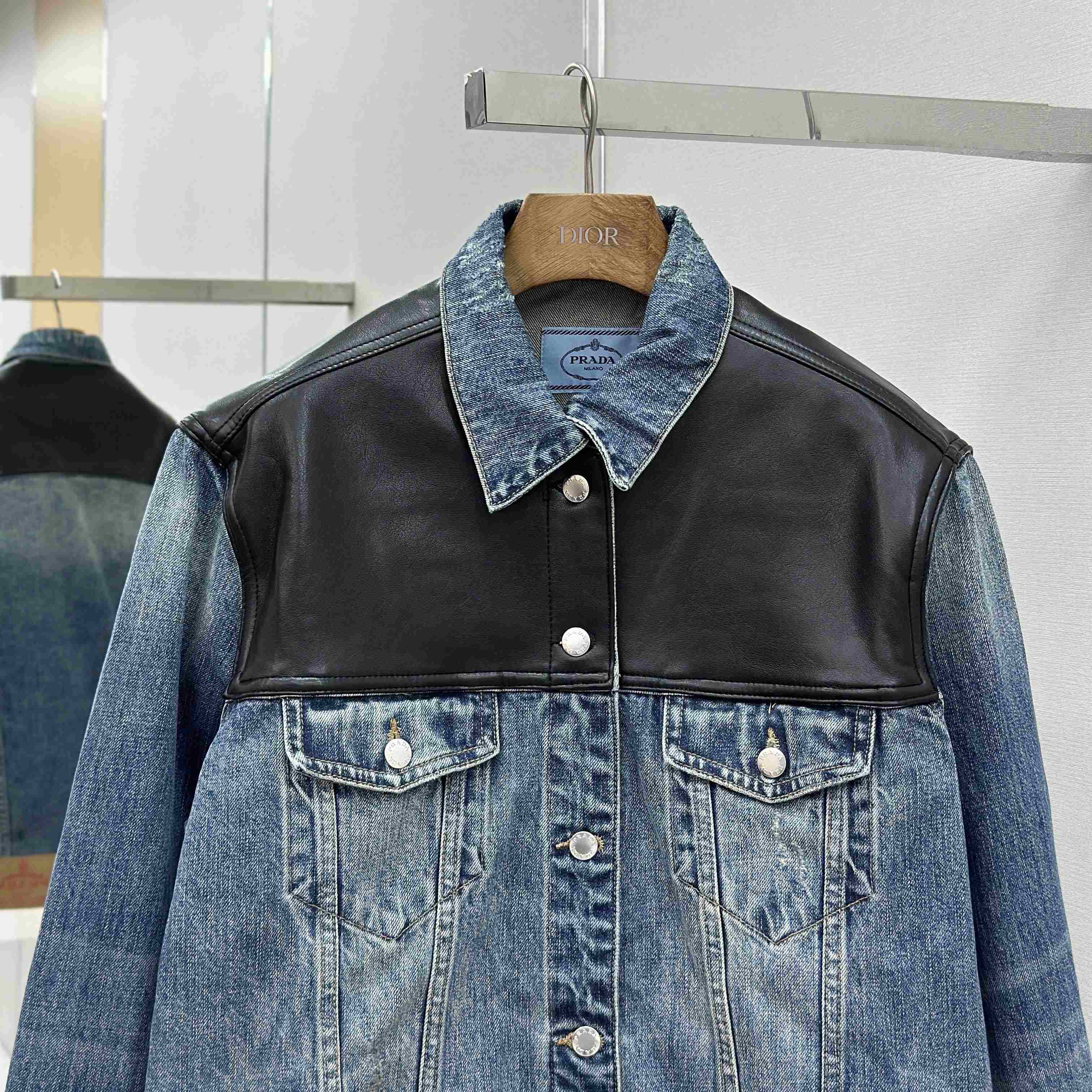 Prada Denim And Leather Jacket - EUR FASHION