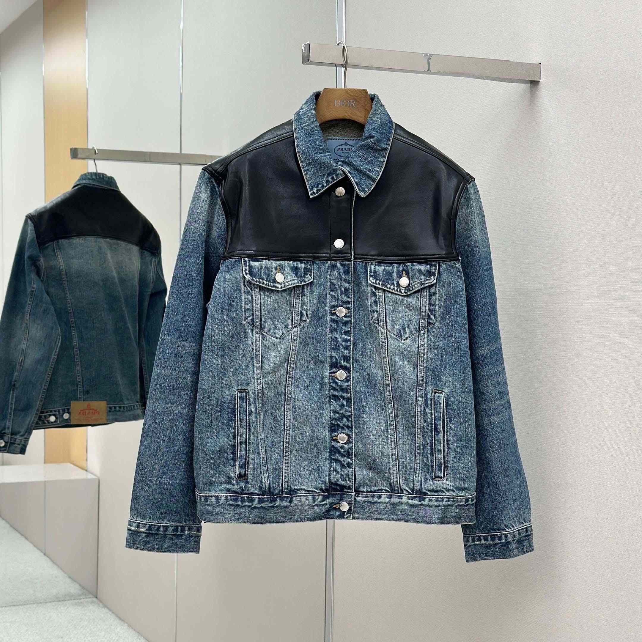 Prada Denim And Leather Jacket - EUR FASHION