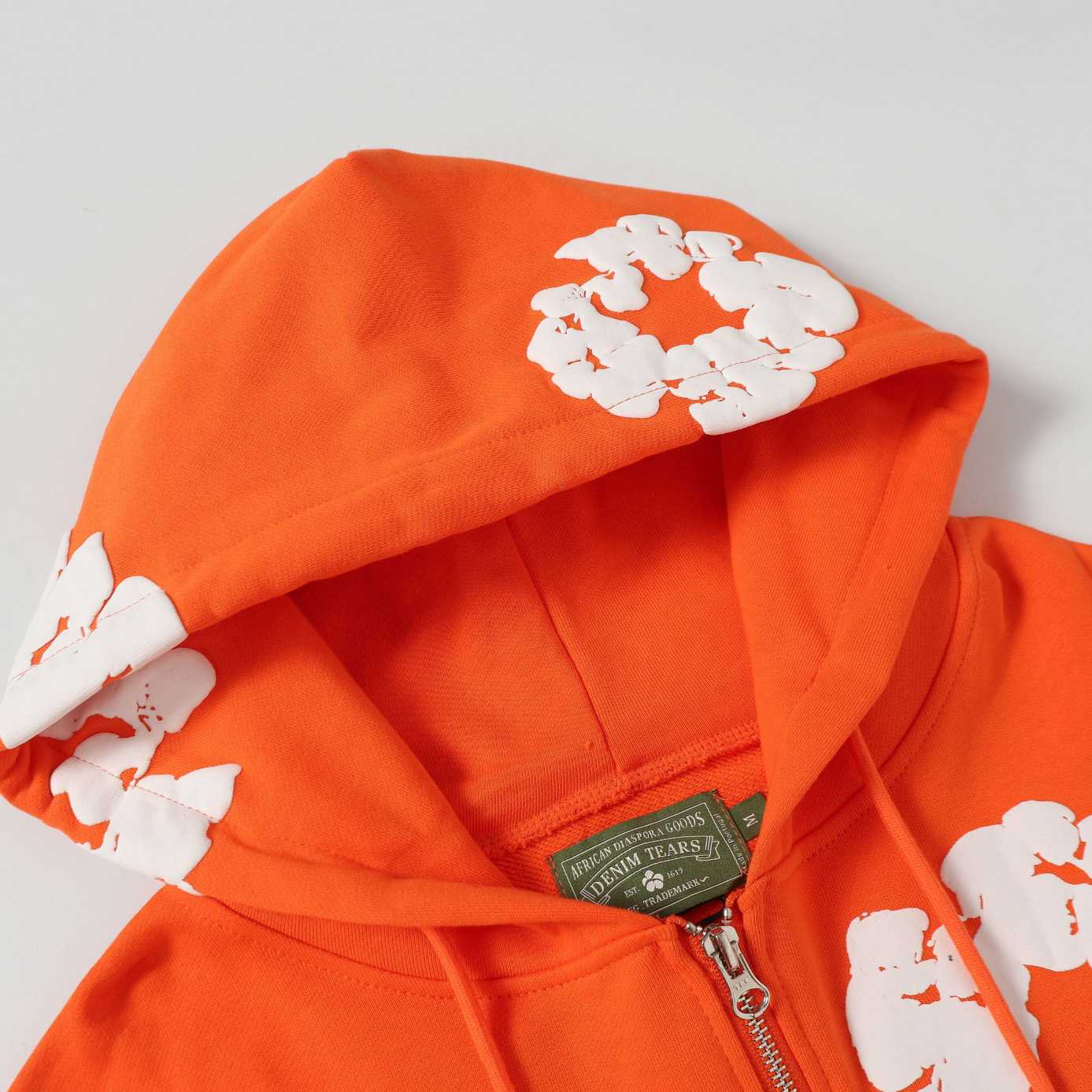 Denim Tears Cotton Wreath Zip Hoodie Orange - EUR FASHION