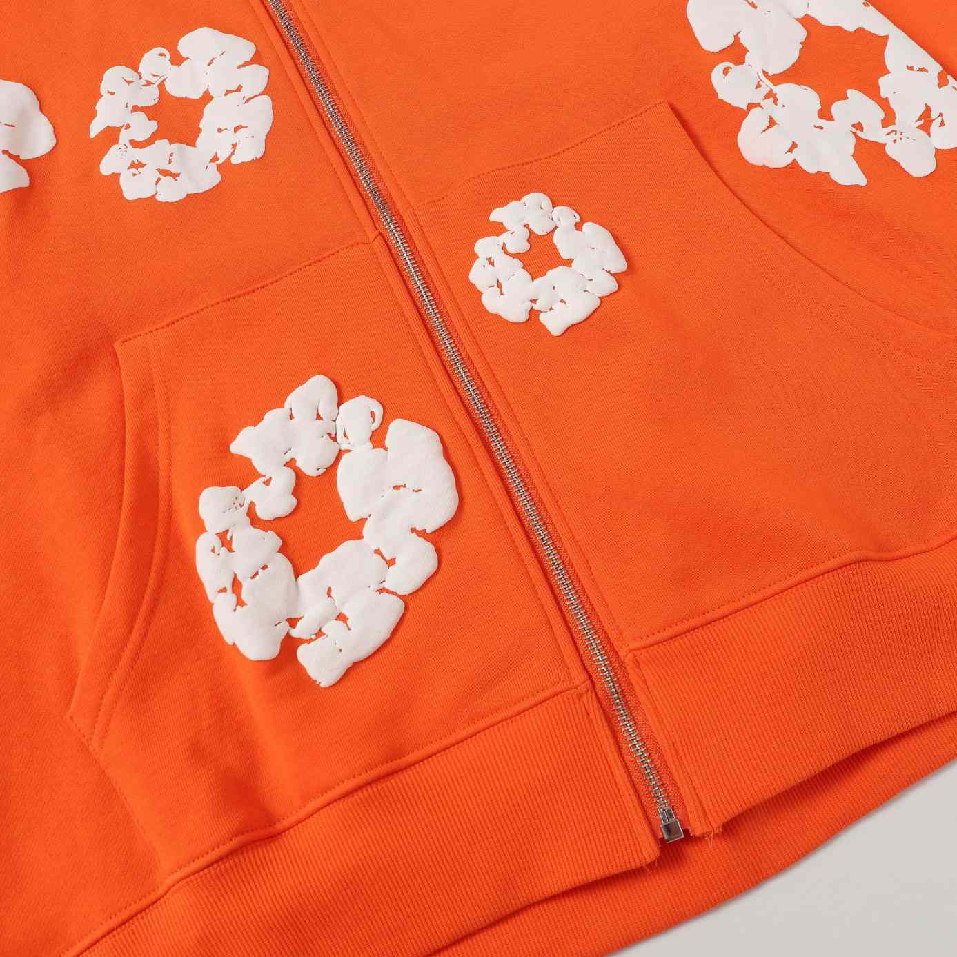 Denim Tears Cotton Wreath Zip Hoodie Orange - EUR FASHION