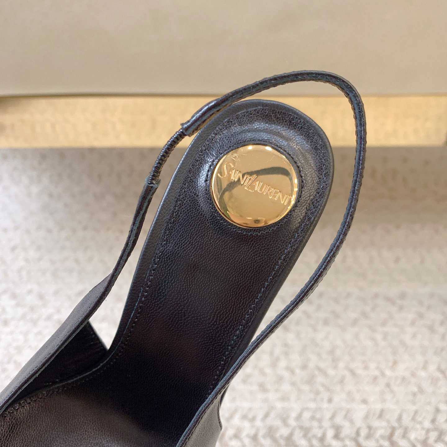 Saint Laurent Leather YSL Slingback Pumps - EUR FASHION