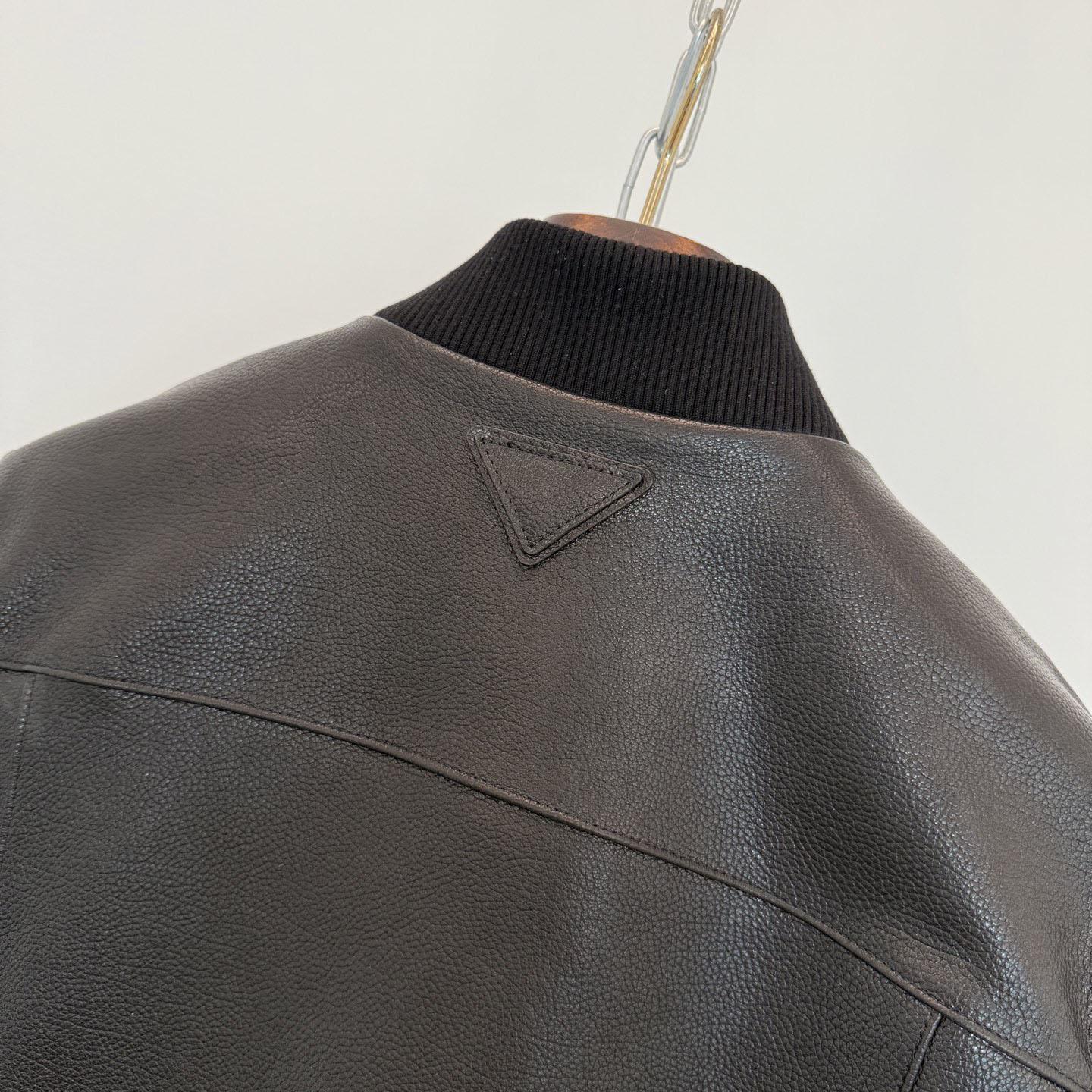 Prada Leather Bomber Jacket - EUR FASHION