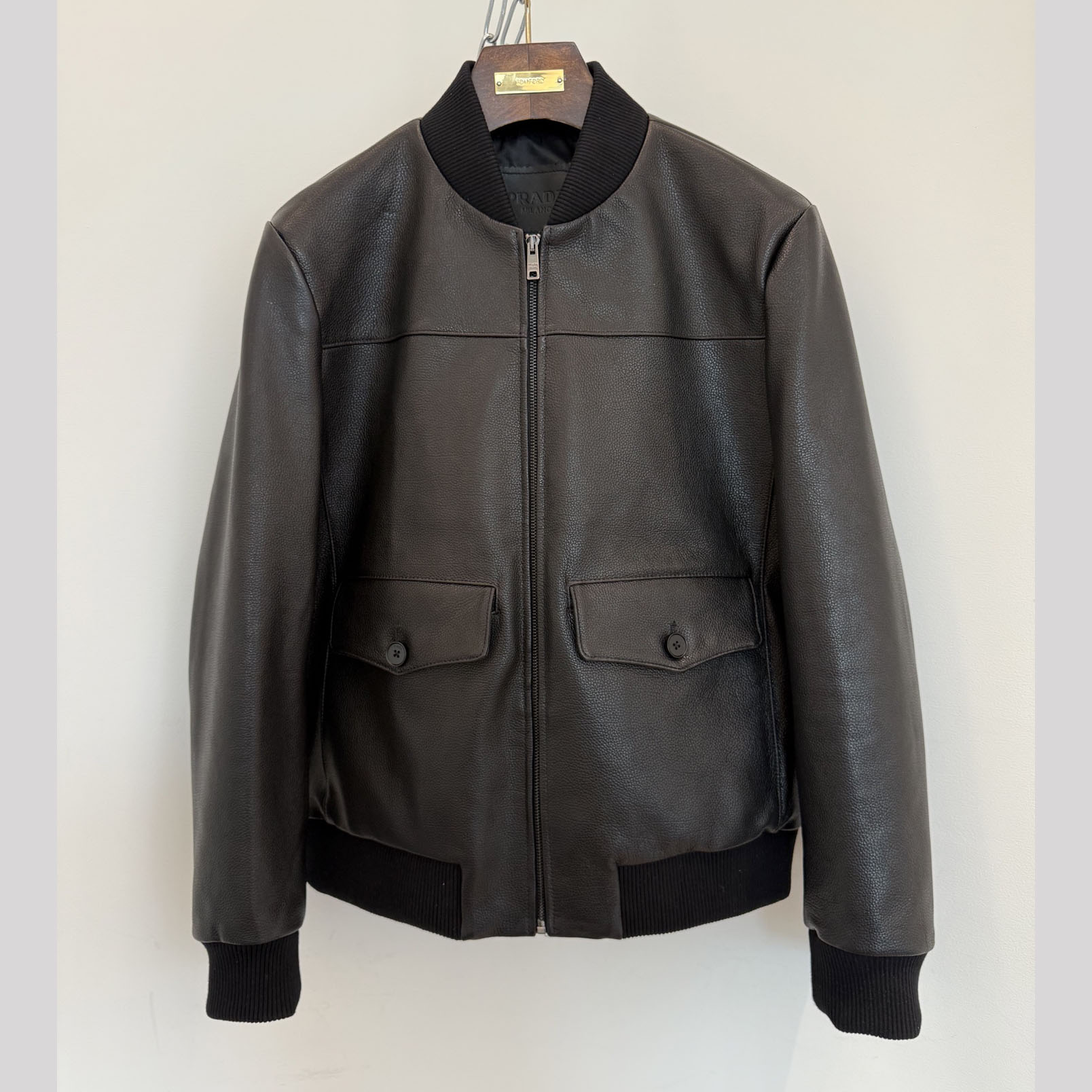 Prada Leather Bomber Jacket - EUR FASHION