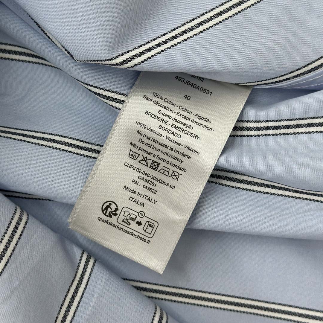 Dior Embroidery Shirt in Blue - EUR FASHION
