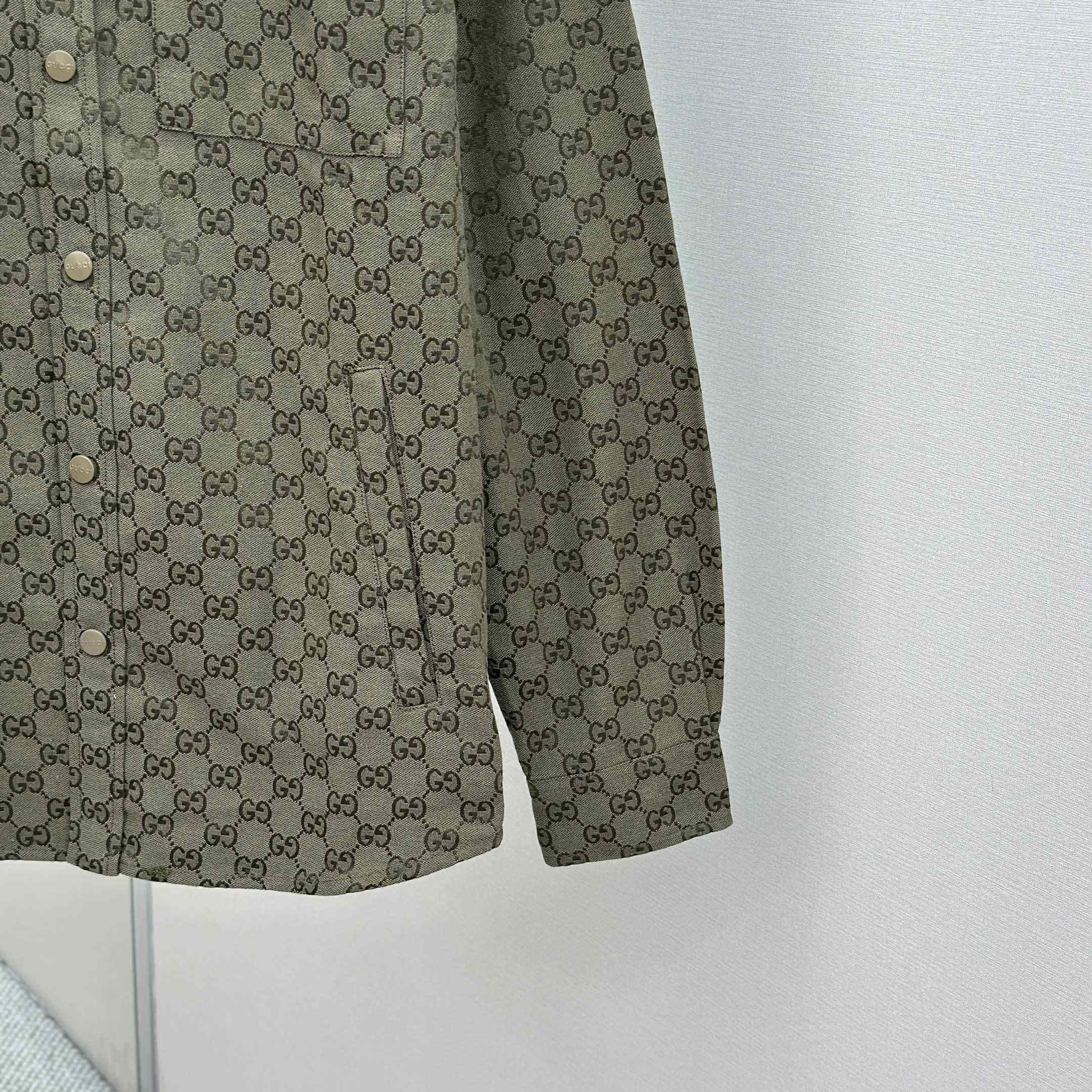 Gucci  Monogrammed Cotton-Blend Jacquard Shirt - EUR FASHION