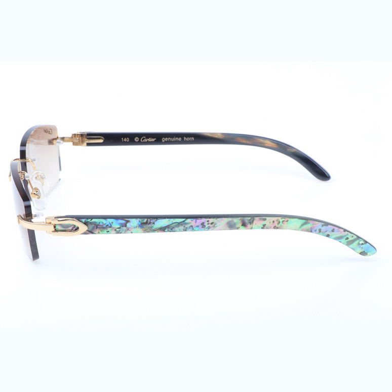 Cartier CT_3524012 Shell Mix Black Buffalo Sunglasses In Gold Brown - EUR FASHION