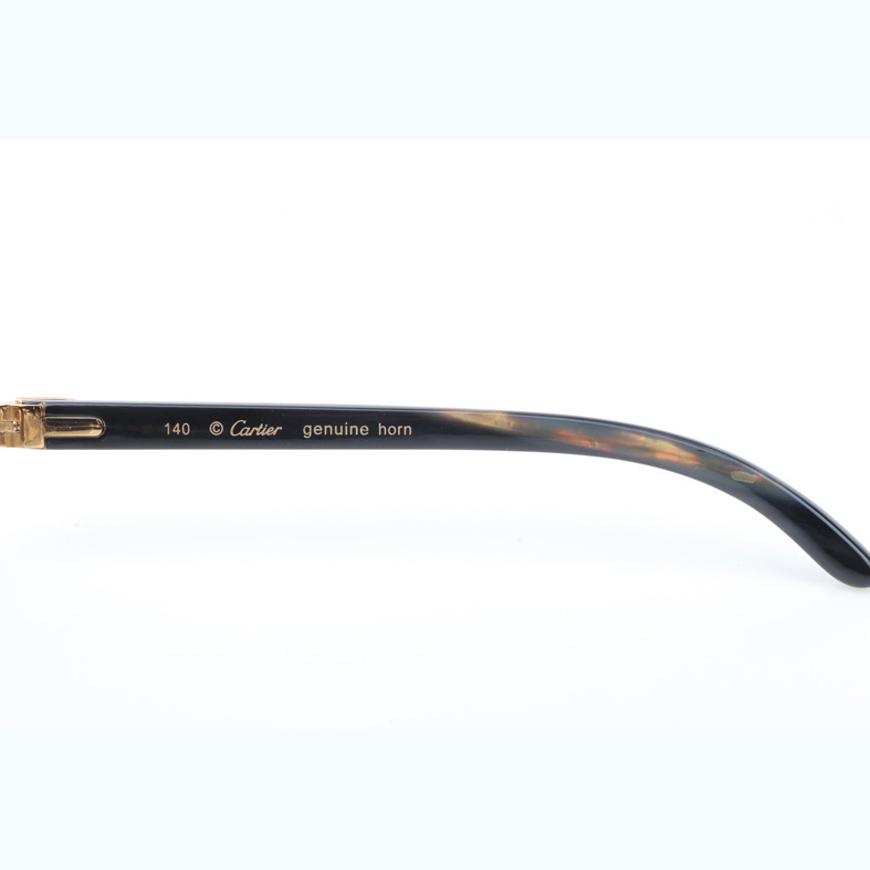 Cartier CT_3524012 Shell Mix Black Buffalo Sunglasses In Gold Brown - EUR FASHION