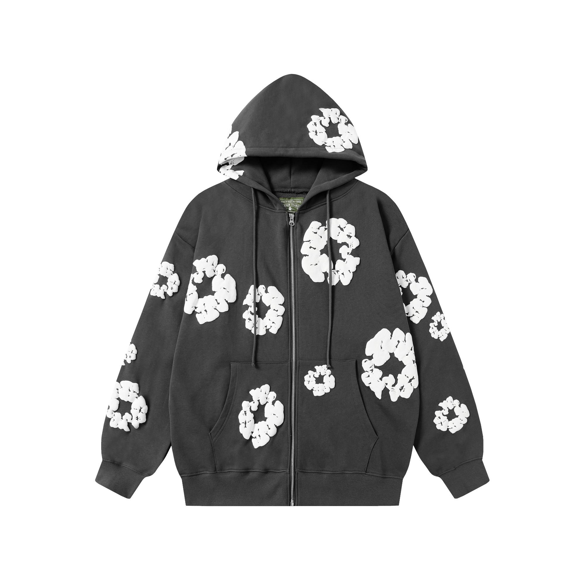 Denim Tears Cotton Wreath Zip Hoodie  - EUR FASHION