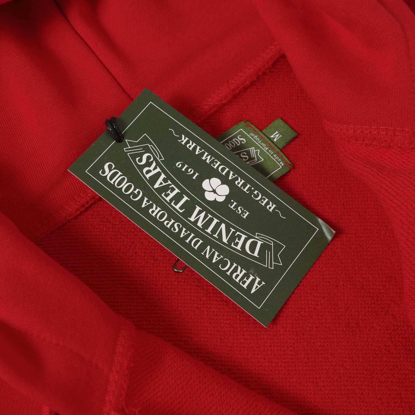 Denim Tears Cotton Wreath Zip Hoodie Red - EUR FASHION