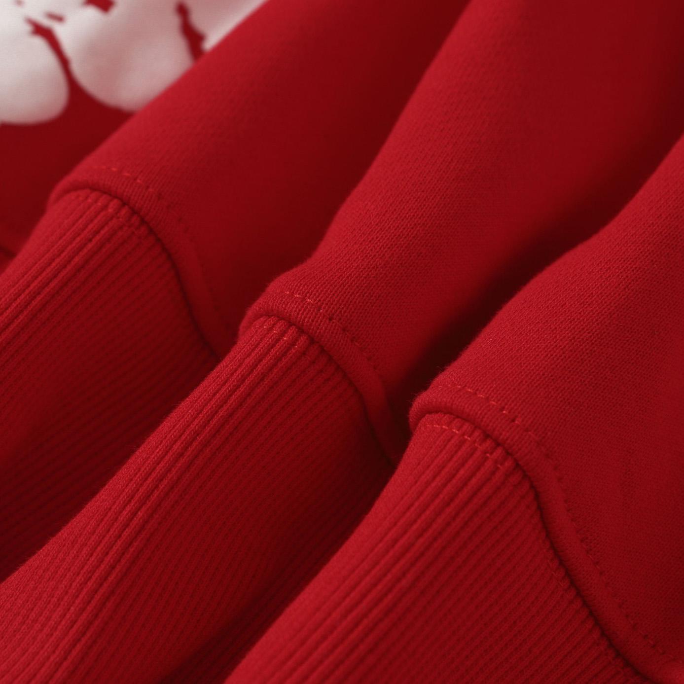 Denim Tears Cotton Wreath Zip Hoodie Red - EUR FASHION