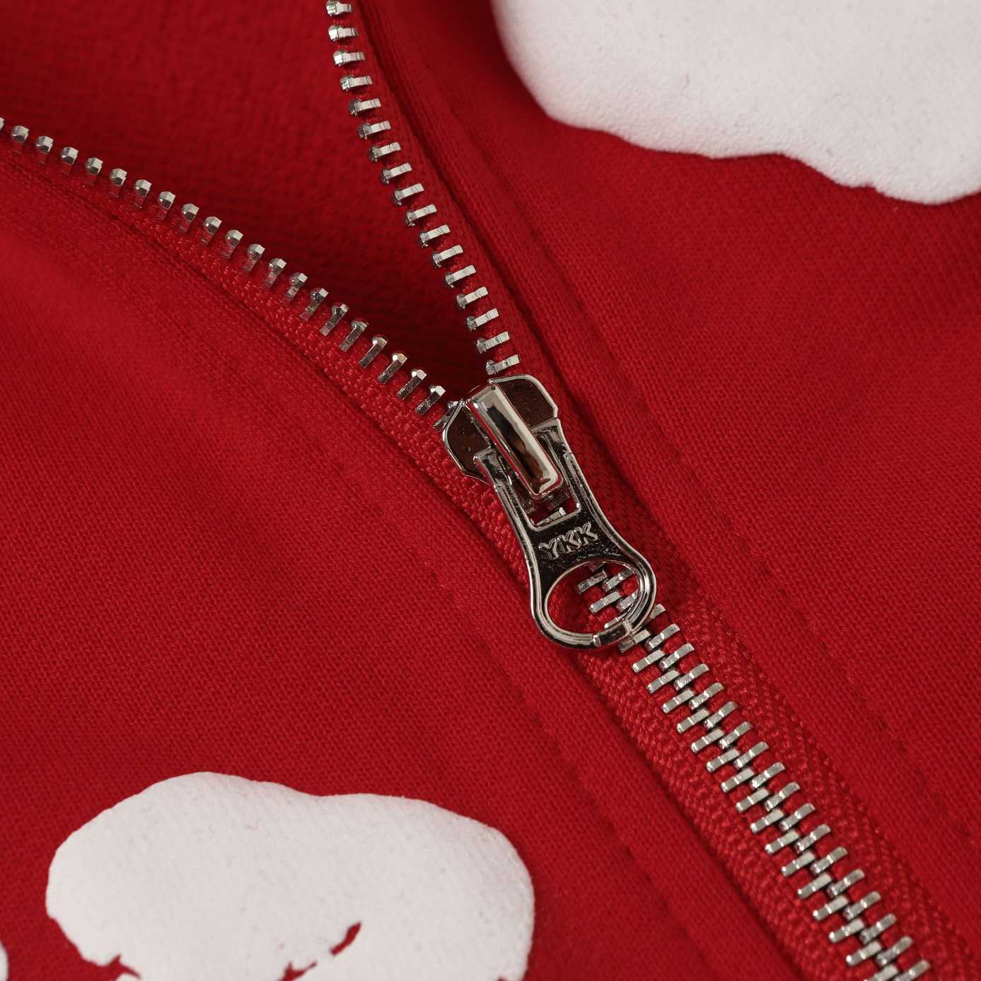 Denim Tears Cotton Wreath Zip Hoodie Red - EUR FASHION